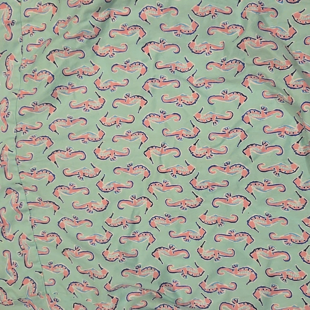 Foxcroft for Applesseds Wrinkle Free Seahorse Aqua Button-Down Shirt - Picture 8 of 8